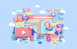 What Last Year’s Social Media Data Reveals About the Channel Today Illustration of social media platforms, content formats, and engagement icons representing how format, platform, and volume shape social media strategy in 2026.