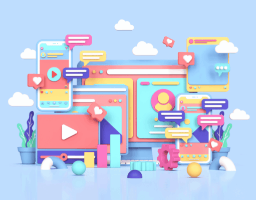 What Last Year’s Social Media Data Reveals About the Channel Today Illustration of social media platforms, content formats, and engagement icons representing how format, platform, and volume shape social media strategy in 2026.